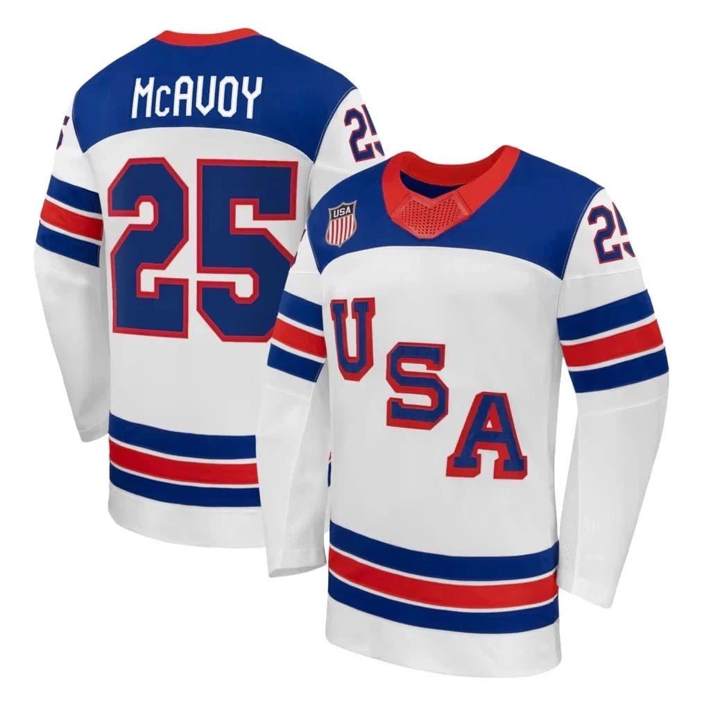 Charlie McAvoy Jersey Team USA Winter Olympics 2026 Hockey Premium STITCHED White by Hockey David