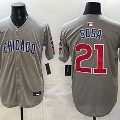 Chicago Cubs #21 Sammy Sosa Grey Limited Stitched Baseball Jersey by My Store