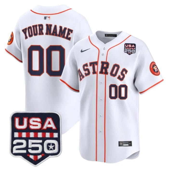 Custom Houston Astros Jersey 250 USA Patch Limited Stitched by My Store