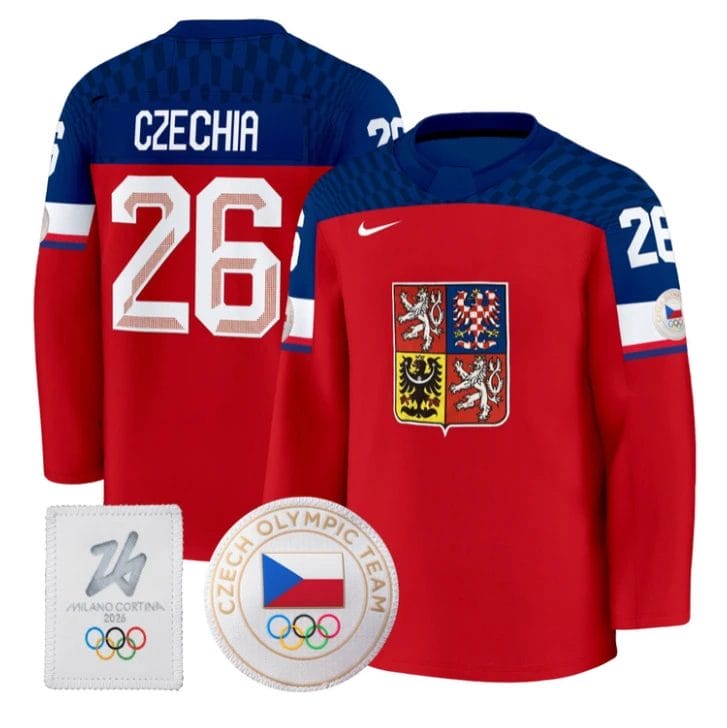 Czechia Jersey #26 Czechia Olympic 2026 Premium Hockey All Stitched by Hockey David