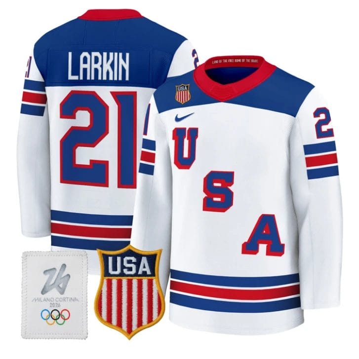 Dylan Larkin Jersey #21 USA Olympic 2026 Premium Hockey All Stitched by Hockey David