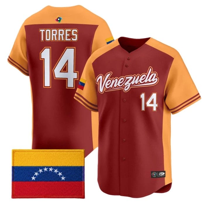 Gleyber Torres Jersey #14 Team Venezuela 2026 World Baseball Stitched by My Store