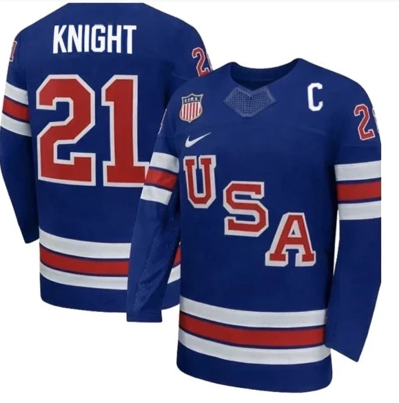 Hilary Knight Jersey #21 Team USA Winter Olympics 2026 Premium Hockey Blue All STITCHED by Hockey David