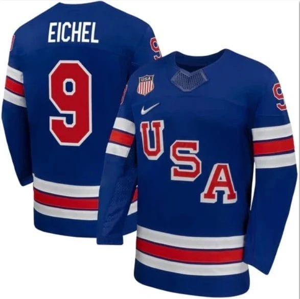 Jack Eichel Jersey Team USA Winter Olympics 2026 Hockey Premium STITCHED Blue by Hockey David