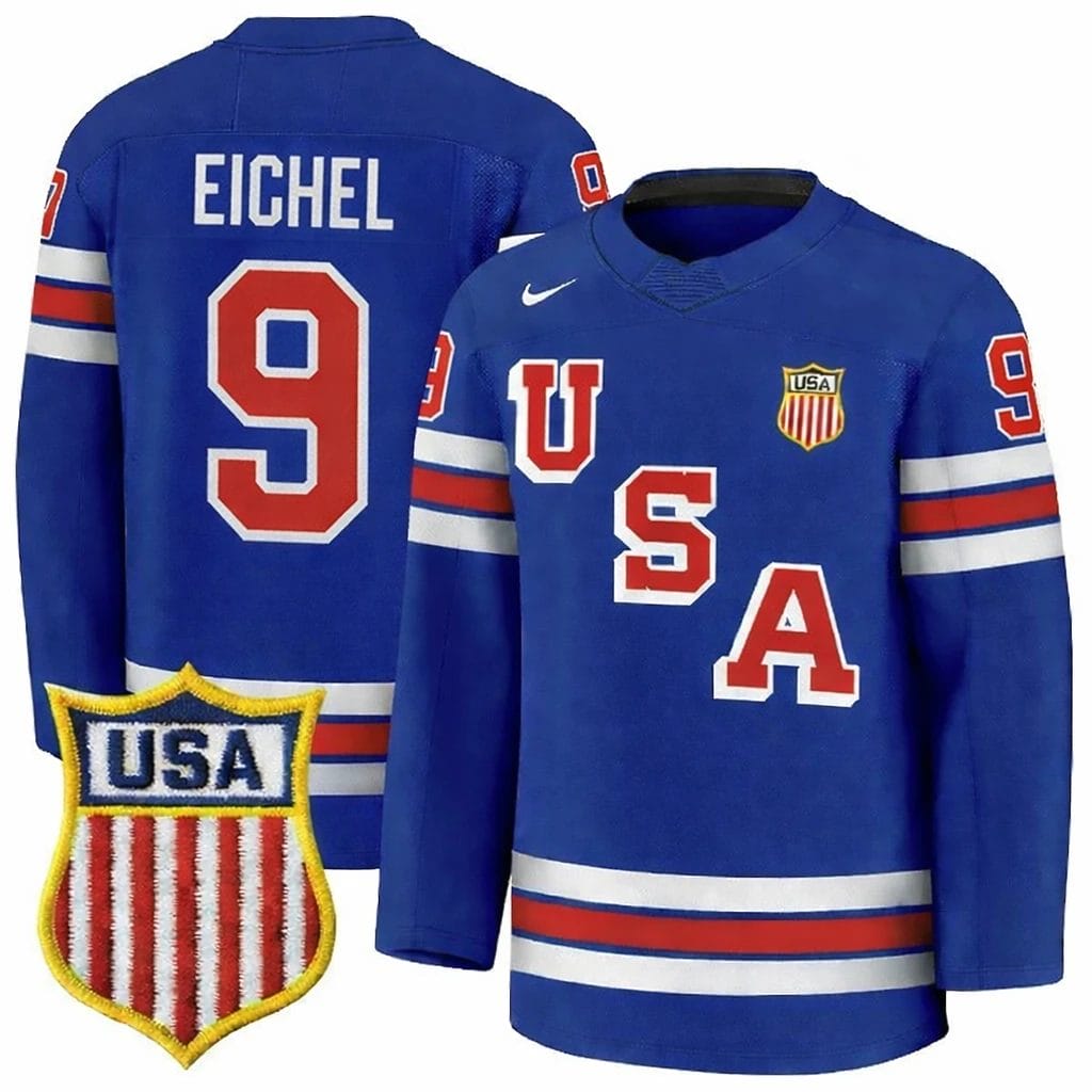 Jack Eichel Jersey #9 Team USA Winter Olympics 2026 Hockey Premium STITCHED Blue by Hockey David