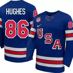 Jack Hughes Jersey #86 Team USA Winter Olympics 2026 Premium Hockey Stitched Royal by Hockey David