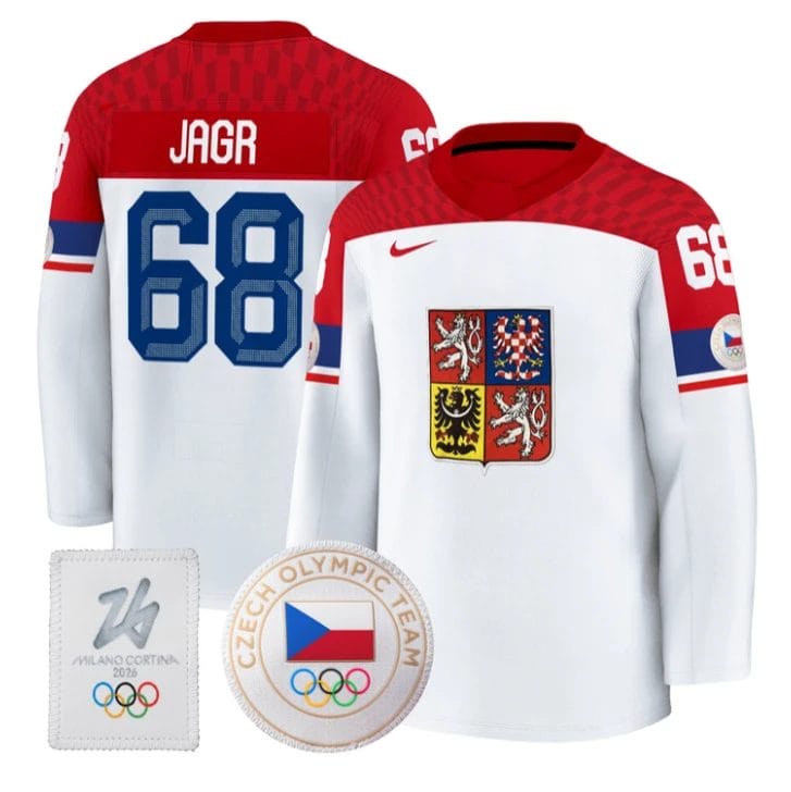 Jaromir Jagr Jersey #68 Czechia Olympic 2026 Premium Hockey All Stitched by Hockey David