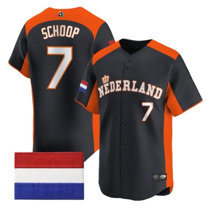 Jonathan Schoop Jersey #7 Team Netherlands 2026 World Baseball Stitched by My Store