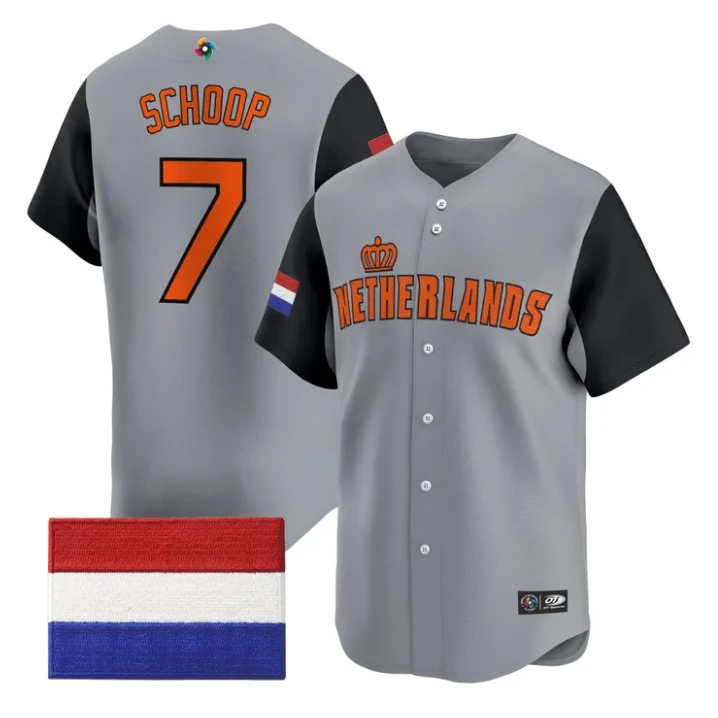 Jonathan Schoop Jersey #7 Team Netherlands 2026 World Baseball Stitched by My Store