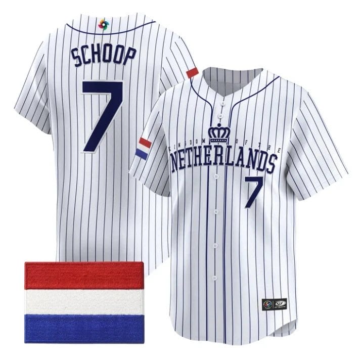 Jonathan Schoop Jersey #7 Team Netherlands 2026 World Baseball Stitched by My Store
