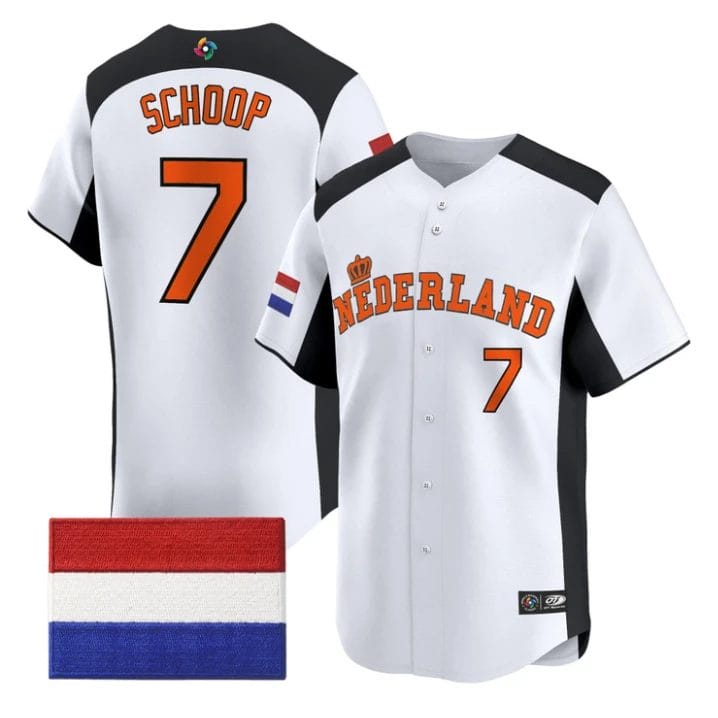 Jonathan Schoop Jersey #7 Team Netherlands 2026 World Baseball Stitched by My Store