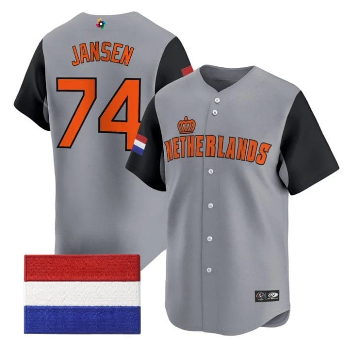 Kenley Jansen Jersey #74 Team Netherlands 2026 World Baseball Stitched by My Store