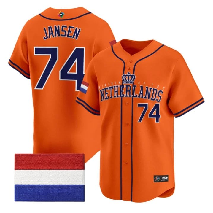 Kenley Jansen Jersey #74 Team Netherlands 2026 World Baseball Stitched by My Store