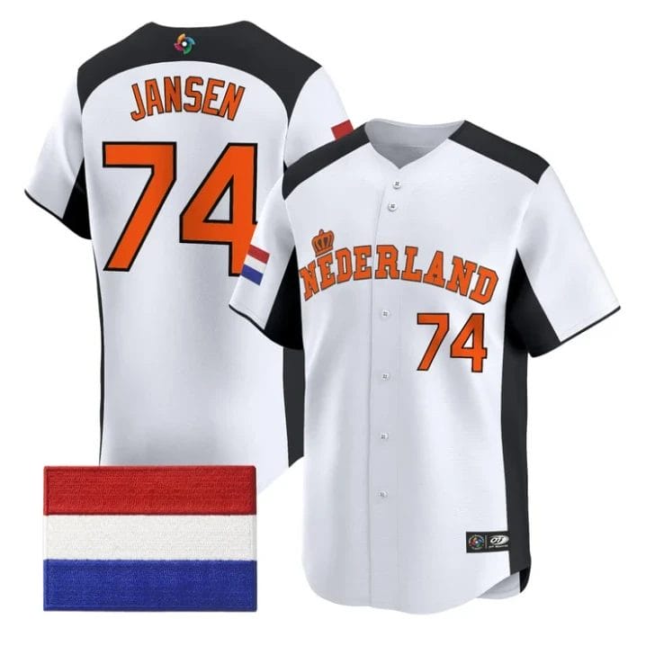 Kenley Jansen Jersey #74 Team Netherlands 2026 World Baseball Stitched by My Store