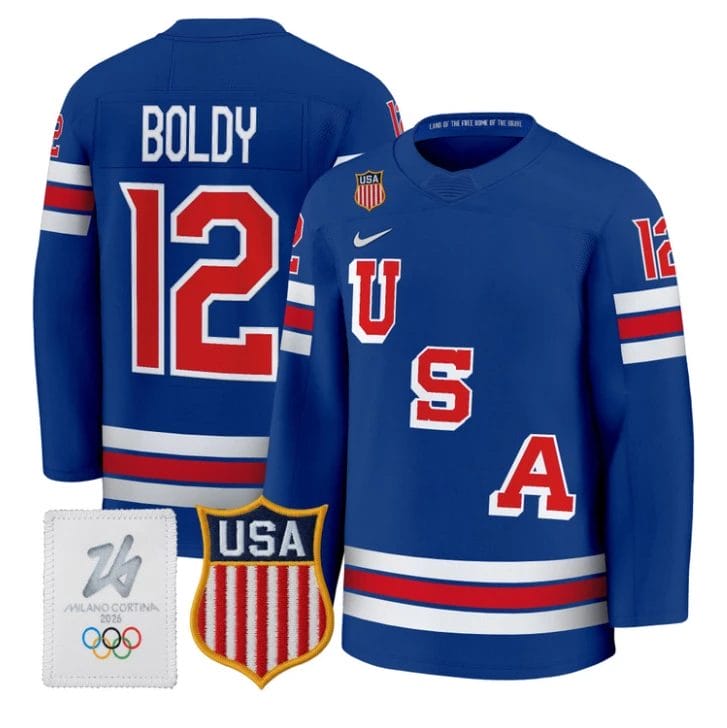 Matt Boldy Jersey #12 USA Olympic 2026 Premium Hockey All Stitched by Hockey David