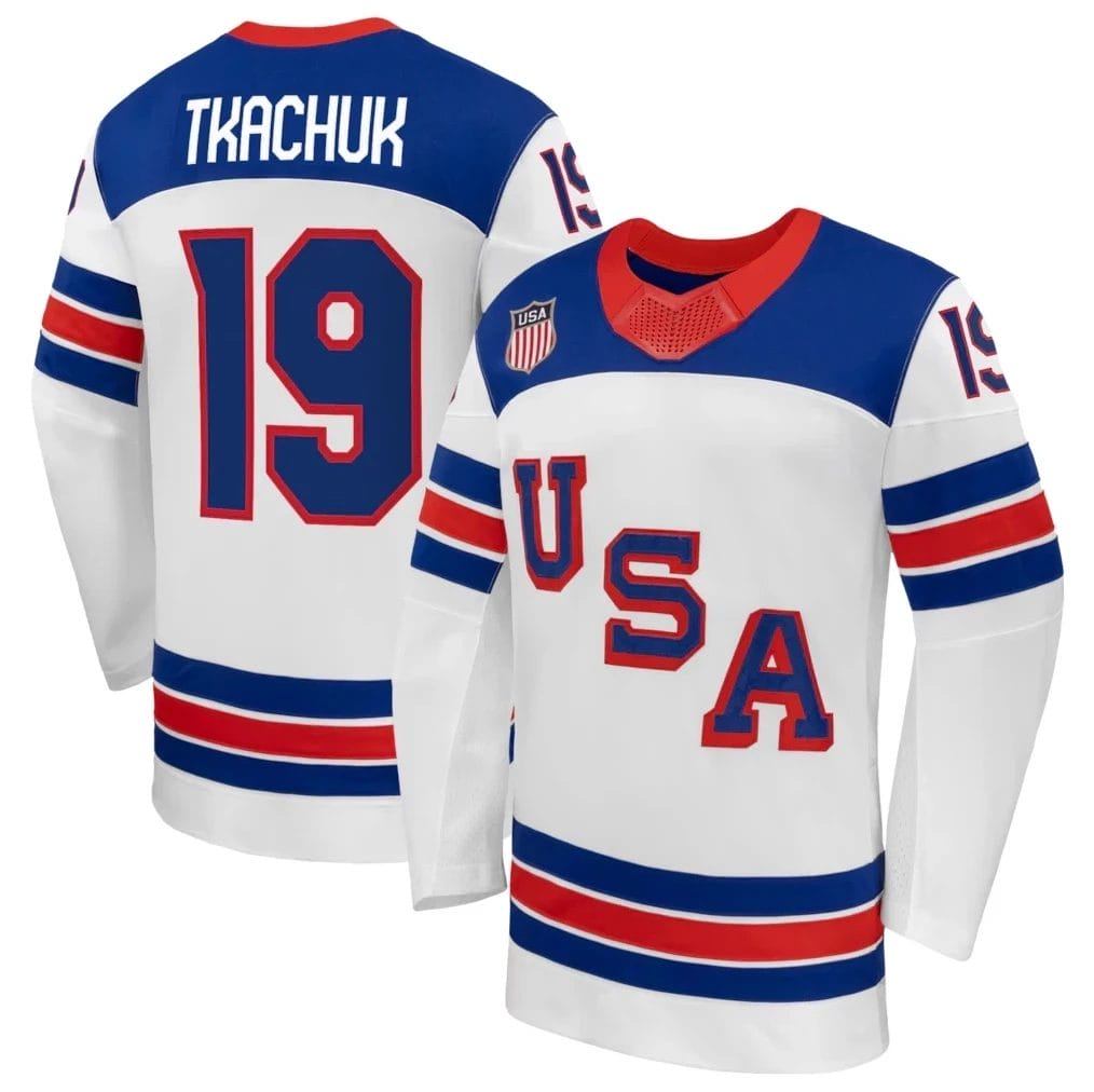 Matthew Tkachuk Jersey Team USA Winter Olympics 2026 Hockey Premium STITCHED White by Hockey David