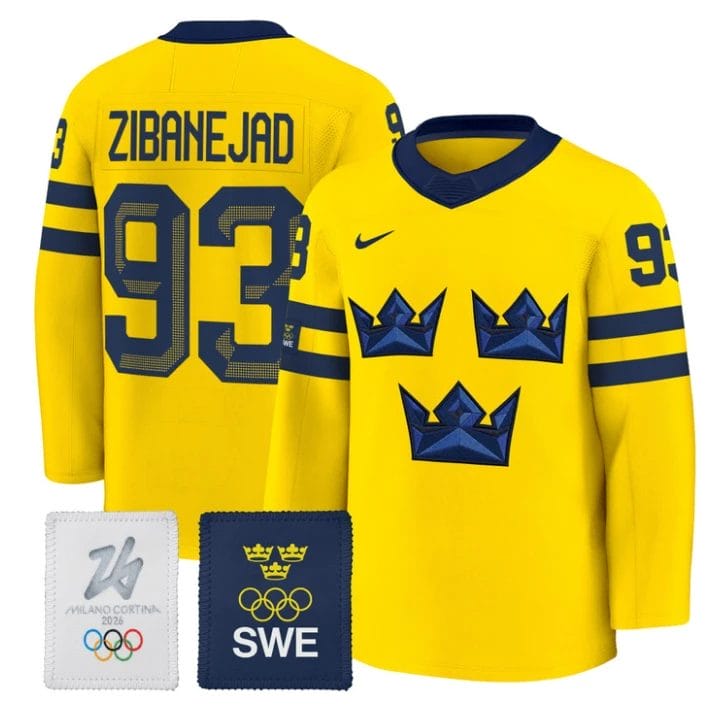 Mika Zibanejad Jersey #93 Sweden Olympic 2026 Premium Hockey All Stitched by Hockey David