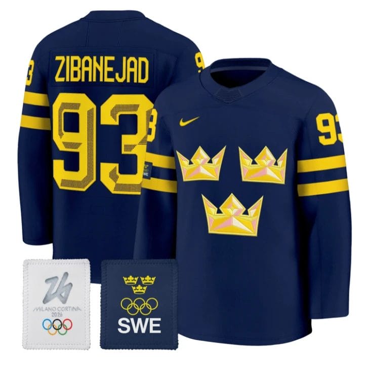 Mika Zibanejad Jersey #93 Sweden Olympic 2026 Premium Hockey All Stitched by Hockey David
