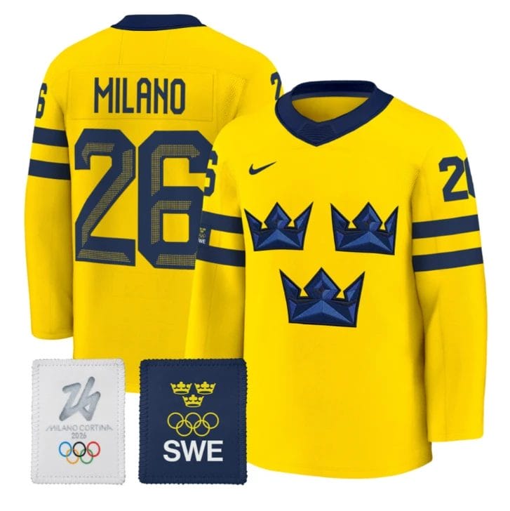 Milano Jersey #26 Sweden Olympic 2026 Premium Hockey All Stitched by Hockey David