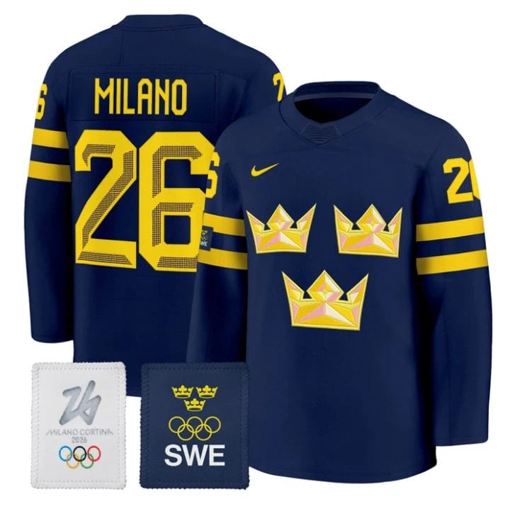 Milano Jersey #26 Sweden Olympic 2026 Premium Hockey All Stitched by Hockey David