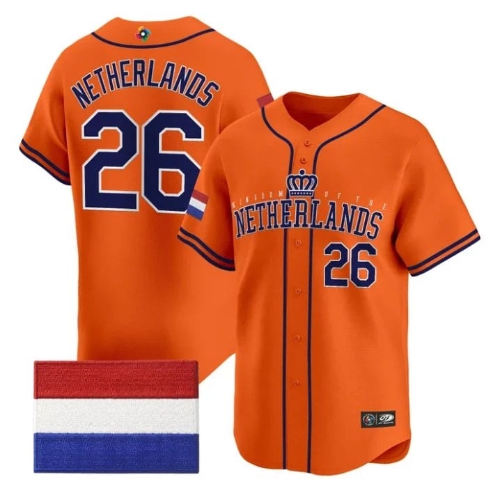 Netherlands Jersey #26 Team Netherlands 2026 World Baseball Stitched by My Store