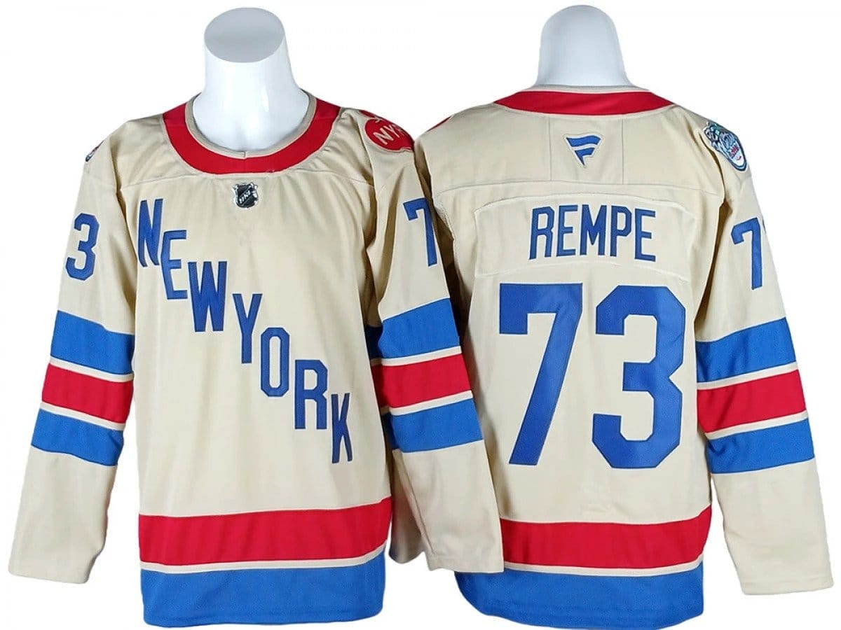 New York Rangers #73 Matt Rempe Beige 2026 NHL Winter Classic Jersey by Hockey David