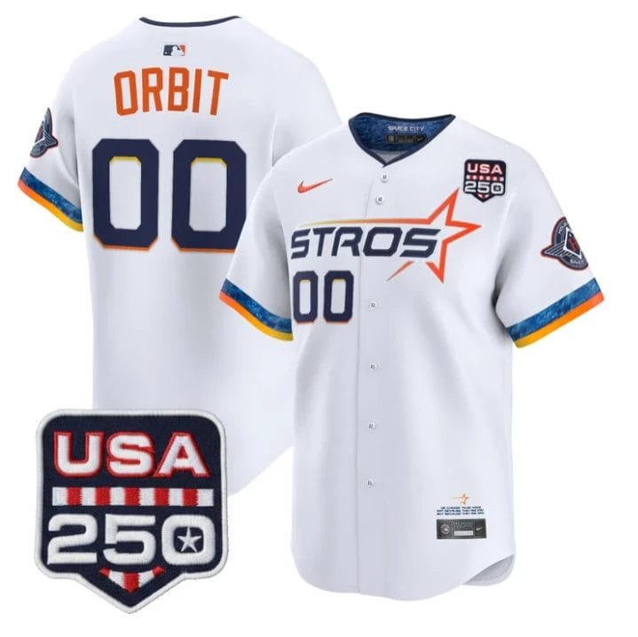Orbit Jersey #0 Houston Astros 250 USA Patch Vapor Limited Stitched by My Store