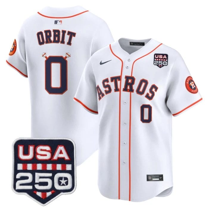 Orbit Jersey #0 Houston Astros 250 USA Patch Vapor Limited Stitched by My Store