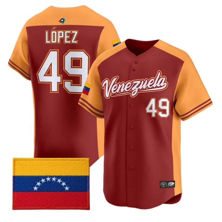 Pablo López Jersey #49 Team Venezuela 2026 World Baseball Stitched by My Store