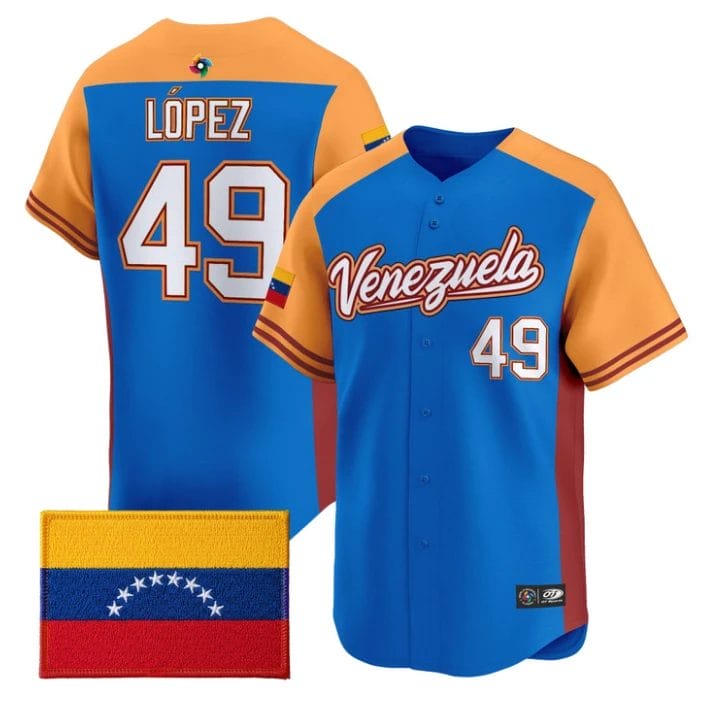 Pablo López Jersey #49 Team Venezuela 2026 World Baseball Stitched by My Store