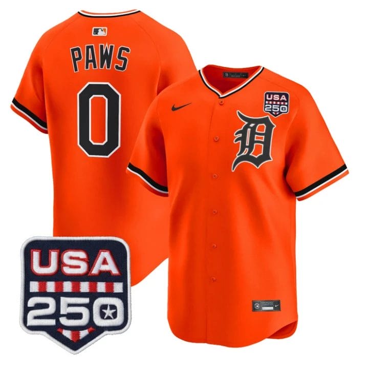 Paws Jersey #0 Detroit Tigers 2026 Alternate Vapor Limited Stitched by My Store