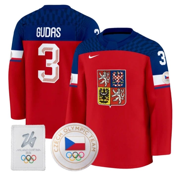 Radko Gudas Jersey #3 Czechia Olympic 2026 Premium Hockey All Stitched by Hockey David