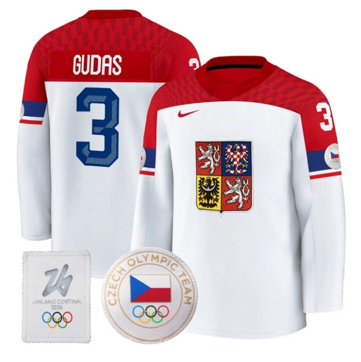 Radko Gudas Jersey #3 Czechia Olympic 2026 Premium Hockey All Stitched by Hockey David