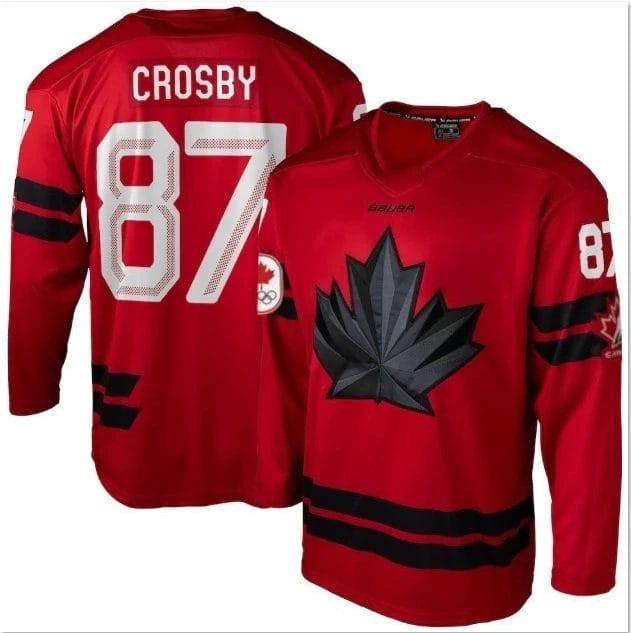 Sidney Crosby Team Canada 2026 Winter Olympics Jersey Red All STITCHED by Hockey David