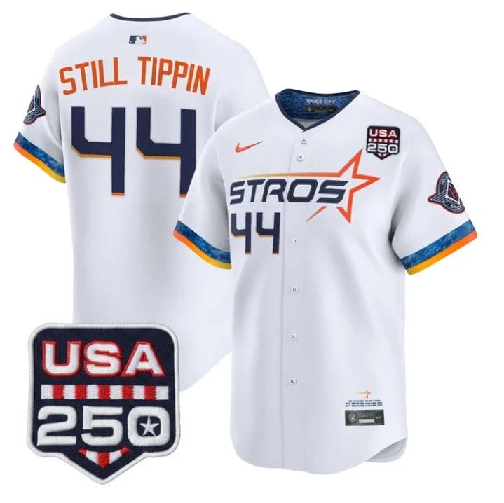 Still Tippin Jersey #44 Houston Astros 250 USA Patch Limited Stitched by My Store
