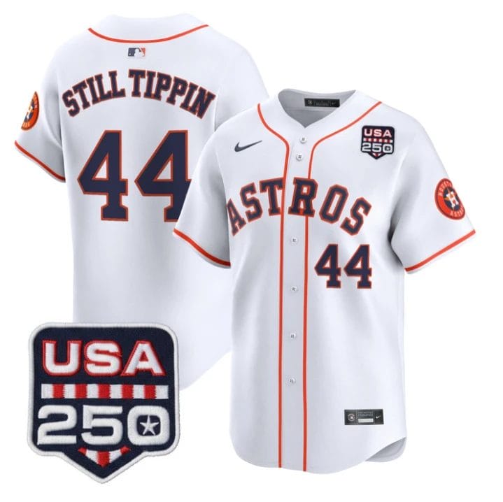 Still Tippin Jersey #44 Houston Astros 250 USA Patch Limited Stitched by My Store