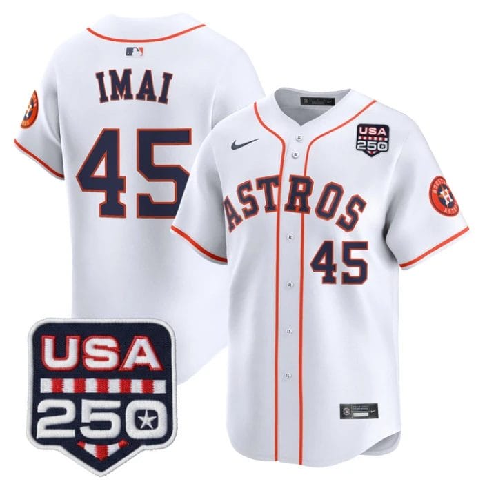 Tatsuya Imai Jersey #45 Houston Astros 250 USA Patch Limited Stitched by My Store