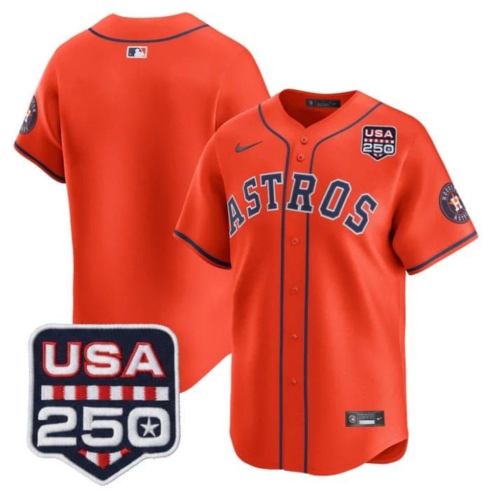Team Jersey Blank Houston Astros 250 USA Patch Vapor Limited Stitched by My Store
