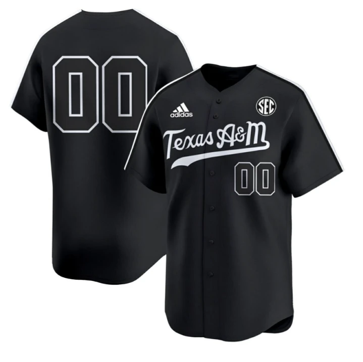 Texas A&M Black Custom Jersey - All Stitched by My Store