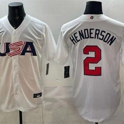 USA Baseball #2 Gunnar Henderson White World Baseball Classic Stitched Jersey by My Store