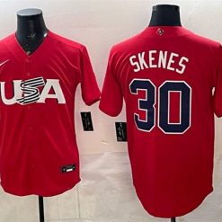 USA Baseball #30 Paul Skenes Red World Baseball Classic Stitched Jersey by My Store
