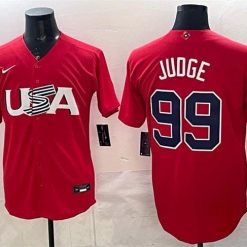 USA Baseball #99 Aaron Judge Red World Baseball Classic Stitched Jersey by My Store