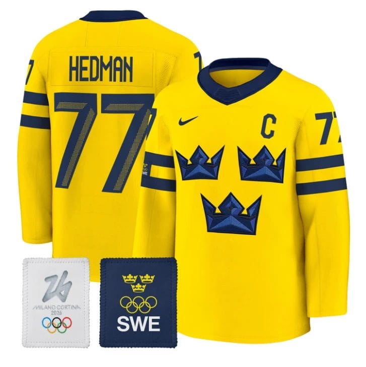 Victor Hedman Jersey #77 Sweden Olympic 2026 Premium Hockey All Stitched by Hockey David