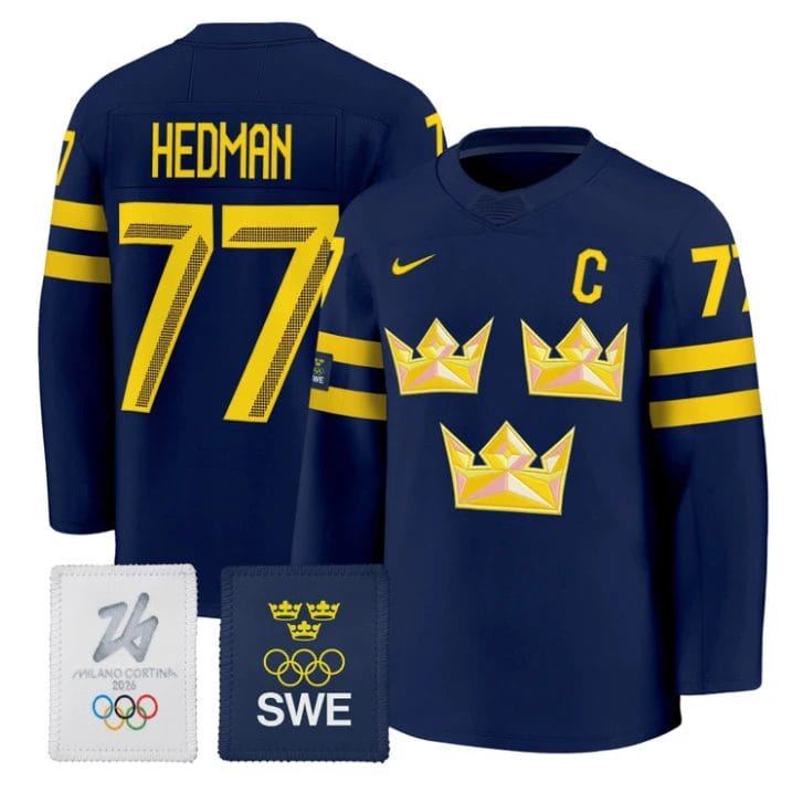 Victor Hedman Jersey #77 Sweden Olympic 2026 Premium Hockey All Stitched by Hockey David