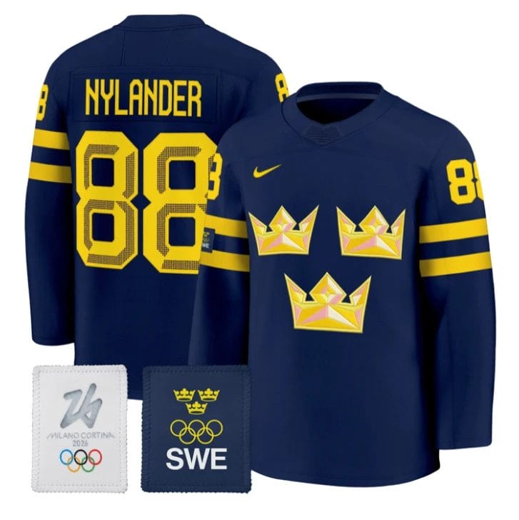 William Nylander Jersey #88 Sweden Olympic 2026 Premium Hockey All Stitched by Hockey David