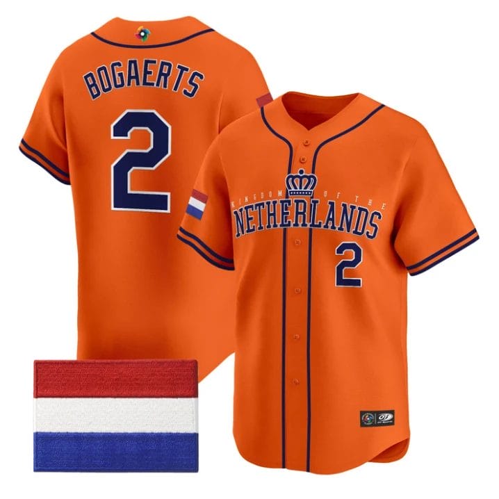 Xander Bogaerts Jersey #2 Team Netherlands 2026 World Baseball Stitched by My Store