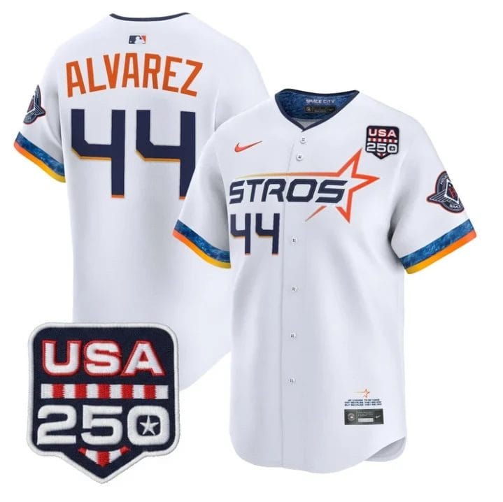 Yordan Álvarez Jersey #44 Houston Astros 250 USA Patch Limited Stitched by My Store
