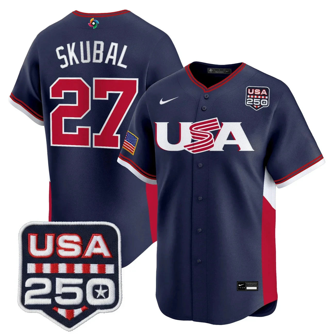 Team USA World Baseball Classic 250America Patch Vapor Premier Jersey - 2026 Roster - All Stitched by Digigearus