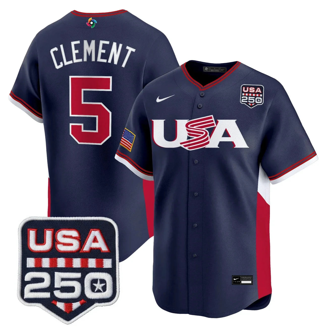 Team USA World Baseball Classic 250America Patch Vapor Premier Jersey - 2026 Roster - All Stitched by Digigearus