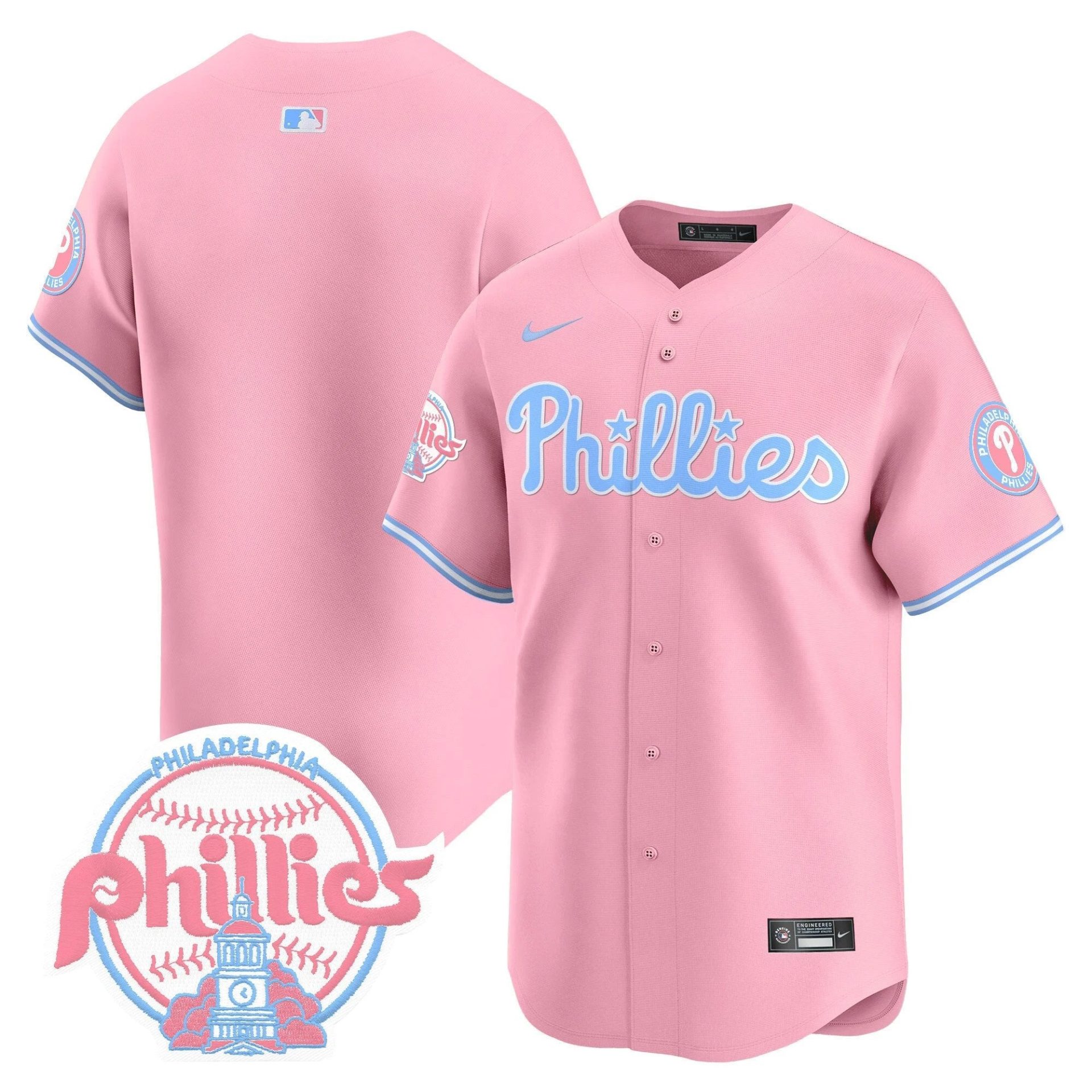 Unisex Phillies Bubblegum Pink Vapor Premier Limited Jersey V2 - All Stitched by Digigearus